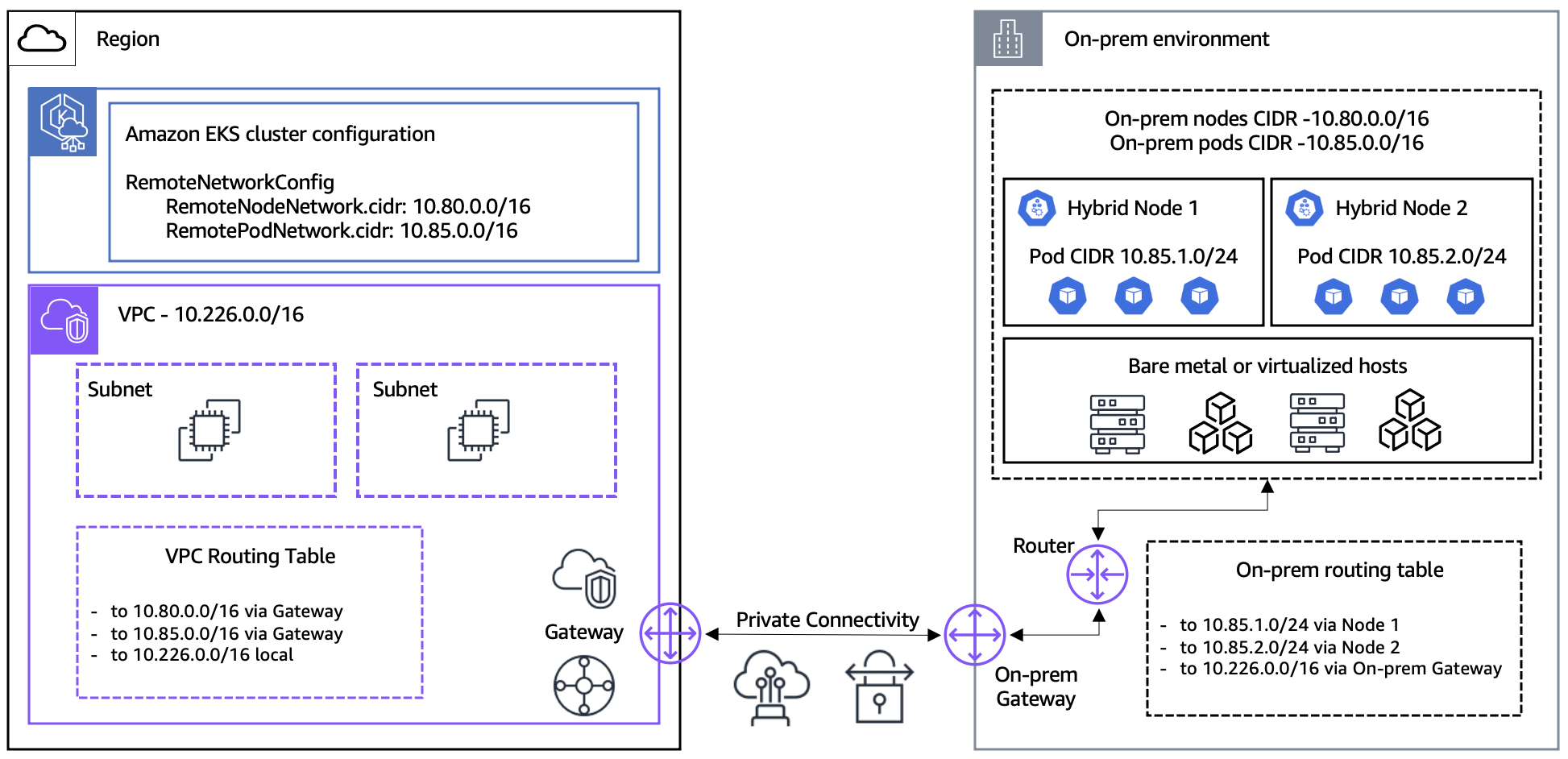 Hybrid node network connectivity.